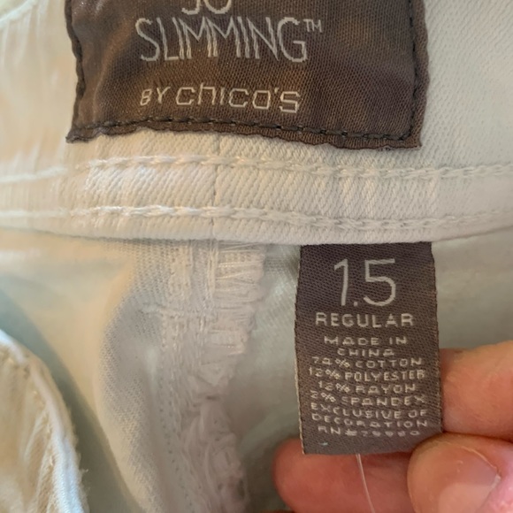 So slimming by Chicos light colored pants jeans size 15 - Picture 6 of 6